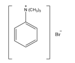 he IUPAC name of this compound is Trimethylphenylammonium bromide