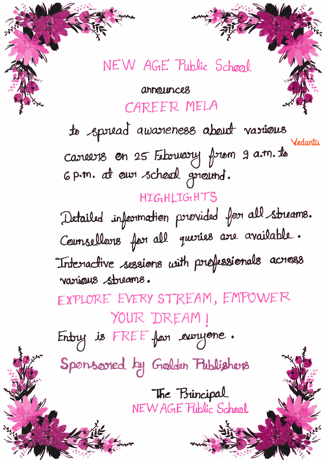 A poster is used to announce an event. It has the following features.png