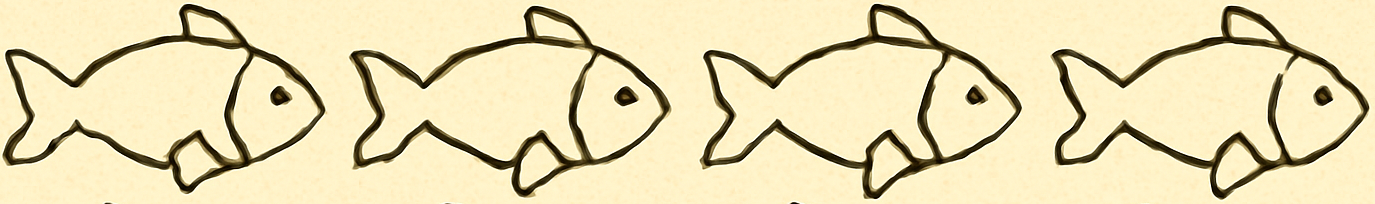 Color 2/4 of the fish below.