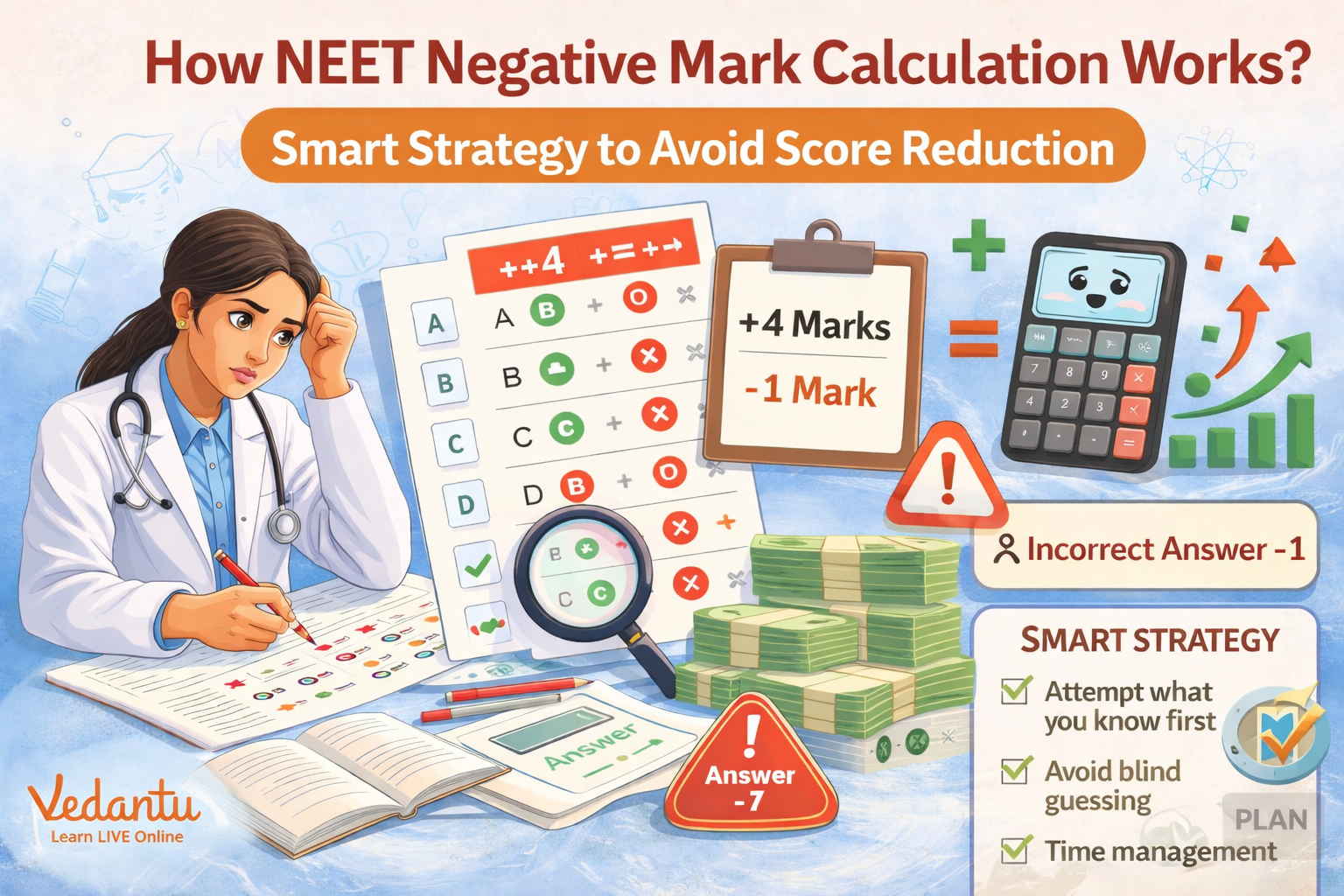 How NEET Negative Mark Calculation Works? Smart Strategy to Avoid Score Reduction