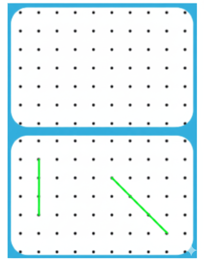 (ii) Draw some obtuse angles on the top grid. Draw a line to make an obtuse angle using each given line in the bottom grid