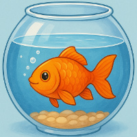 The fish is in the bowl.