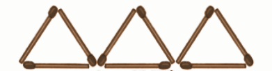 Move any two of these matchsticks to form 4 triangles