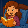 A girl is reading books