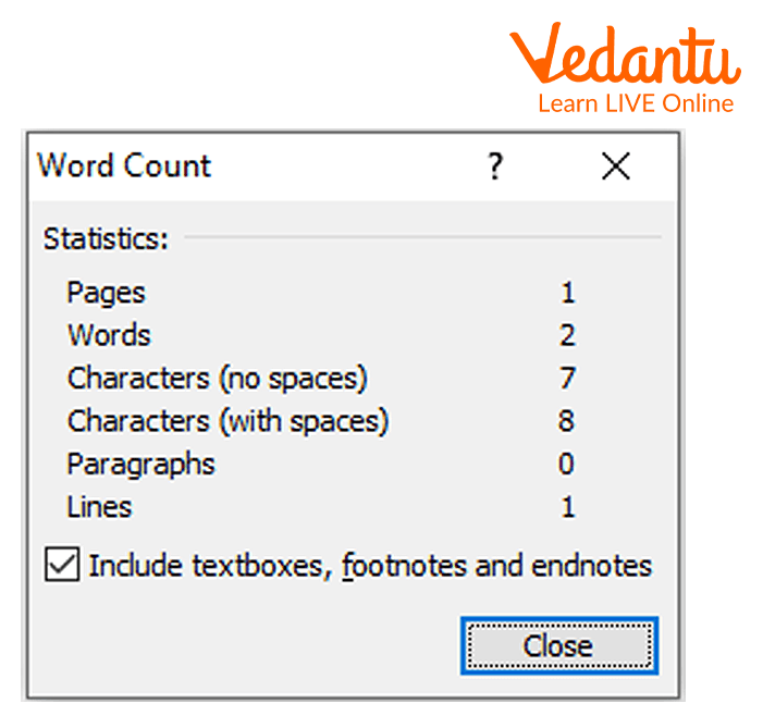 Word Count in Word