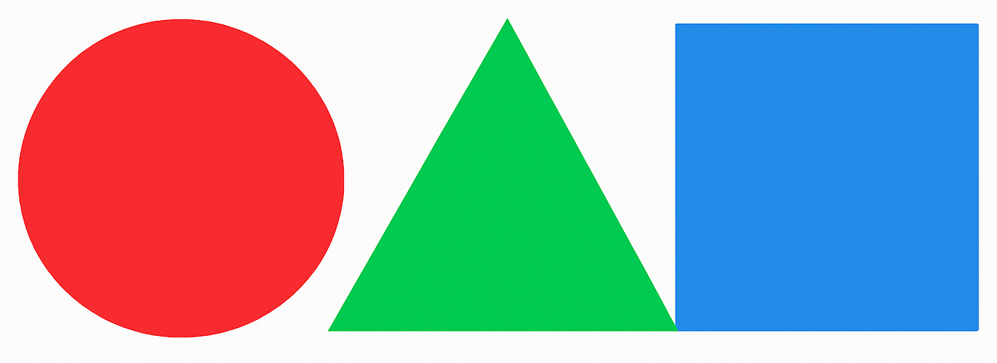 Image having different shapes such as circle, triangle and square