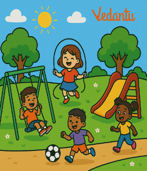 Look at those children playing in the park