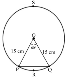 A chord of a circle of radius 15 cm subtends an angle of 60° at the center. Find the areas of the corresponding minor and major segments of the circle
