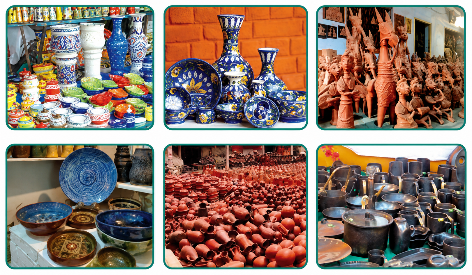 Match the pictures with the pottery it represents
