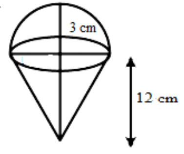 A right circular cone with a hemisphere