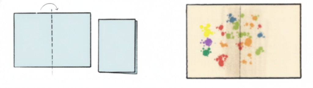 Step 1: Take a sheet of paper and fold it in half.