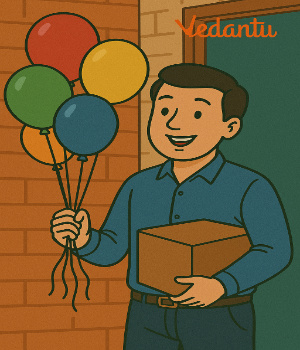 5. My dad bought these balloons for my party today.