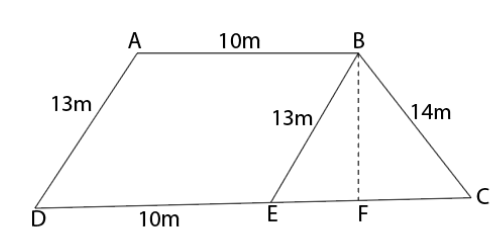 Trapezium ABCD with parallel side AB and CD
