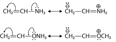 Resonance due to conjugated pi bond and lone pair system