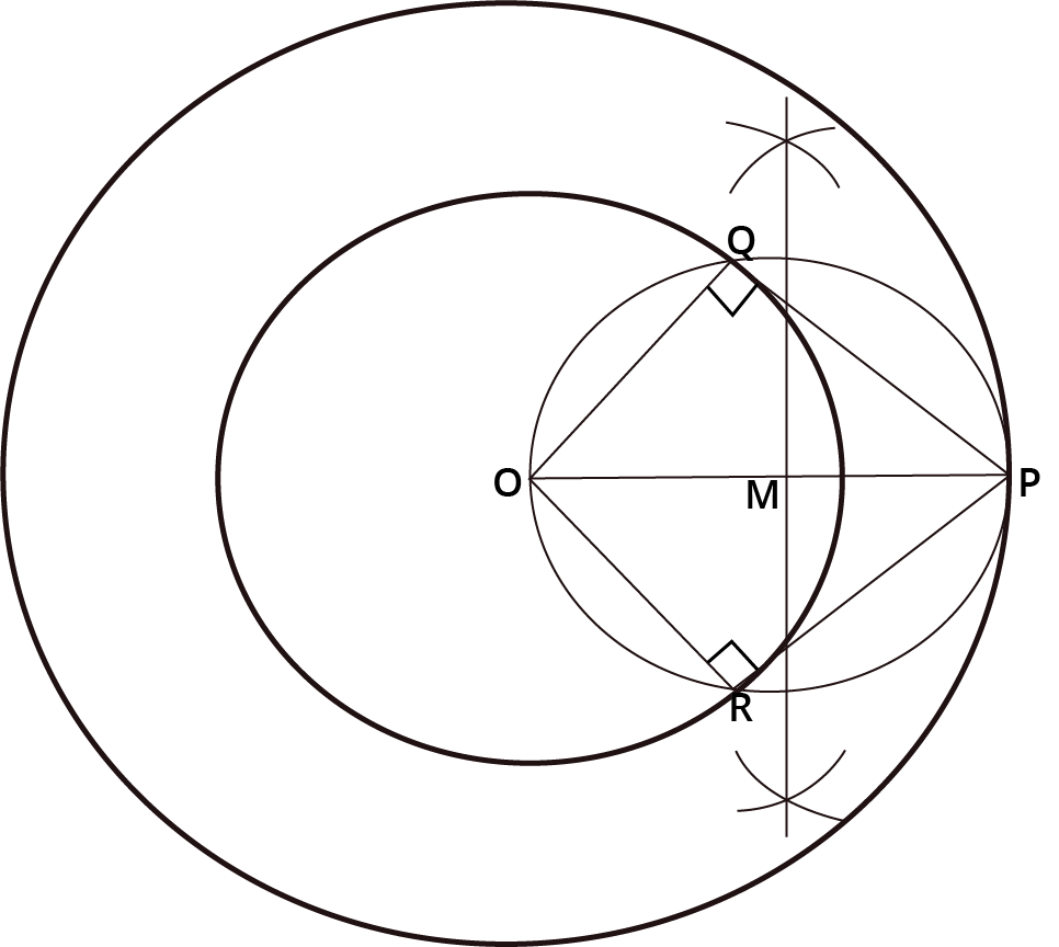 Tangent to a circle of radius 4cm from a point on a concentric circle of radius 6cm