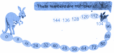 The kangaroo jumps 8 steps at a time. Which numbers will the kangaroo touch answer