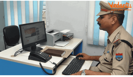 Computer at Police Station