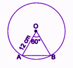In a circle with centre O, the central angle AOB is 60°..png