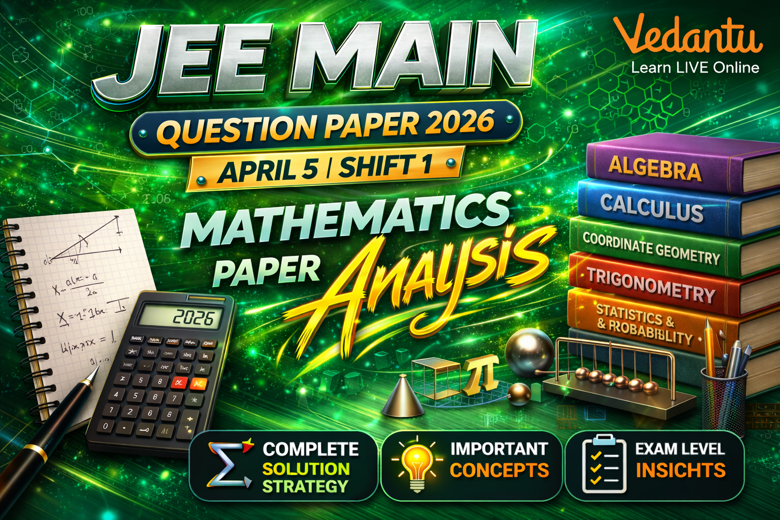 JEE Mains 2026 April 5 Shift 1 Maths Question Paper
