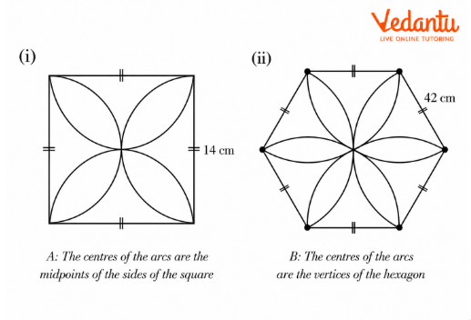 Question 7: Find the total perimeter of all the petals in each of the given flowers.