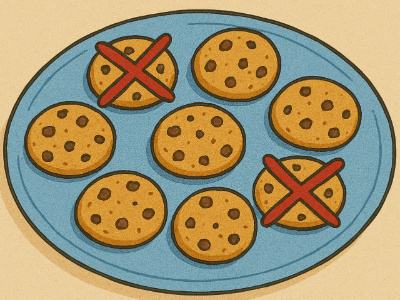 2. Sam had 8 cookies on a plate. He ate 2 of them. How many cookies are left on the plate?