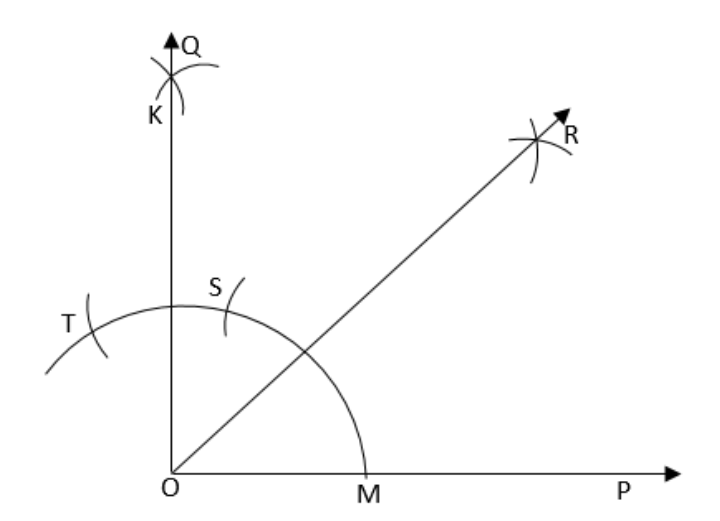 $\angle ROP$ is the angle of ${45^ \circ }$
