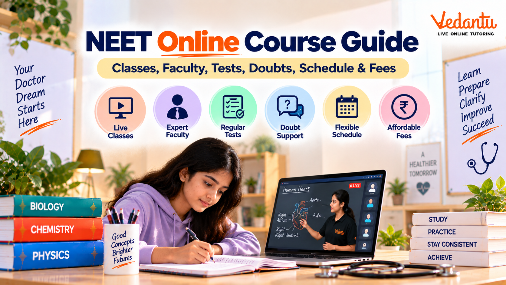NEET 2027 online course planning: classes, tests, schedule and fees