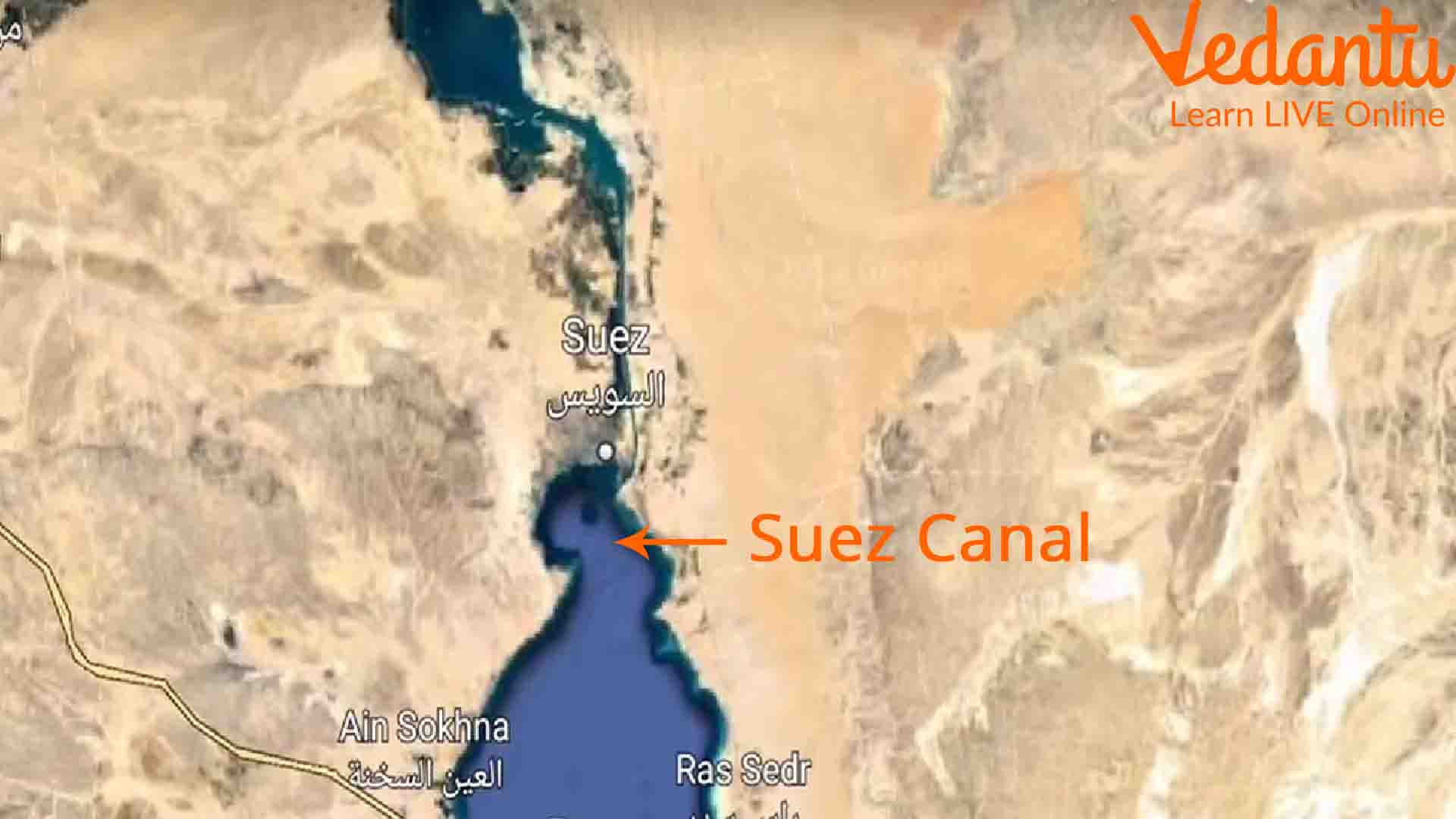 Map of Suez Canal