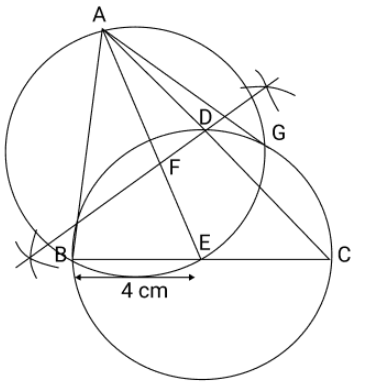 Tangent of a circle from point A where A lies on another circle