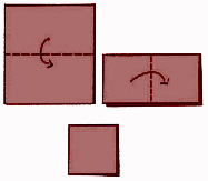 Rani takes a piece of paper and folds it twice.