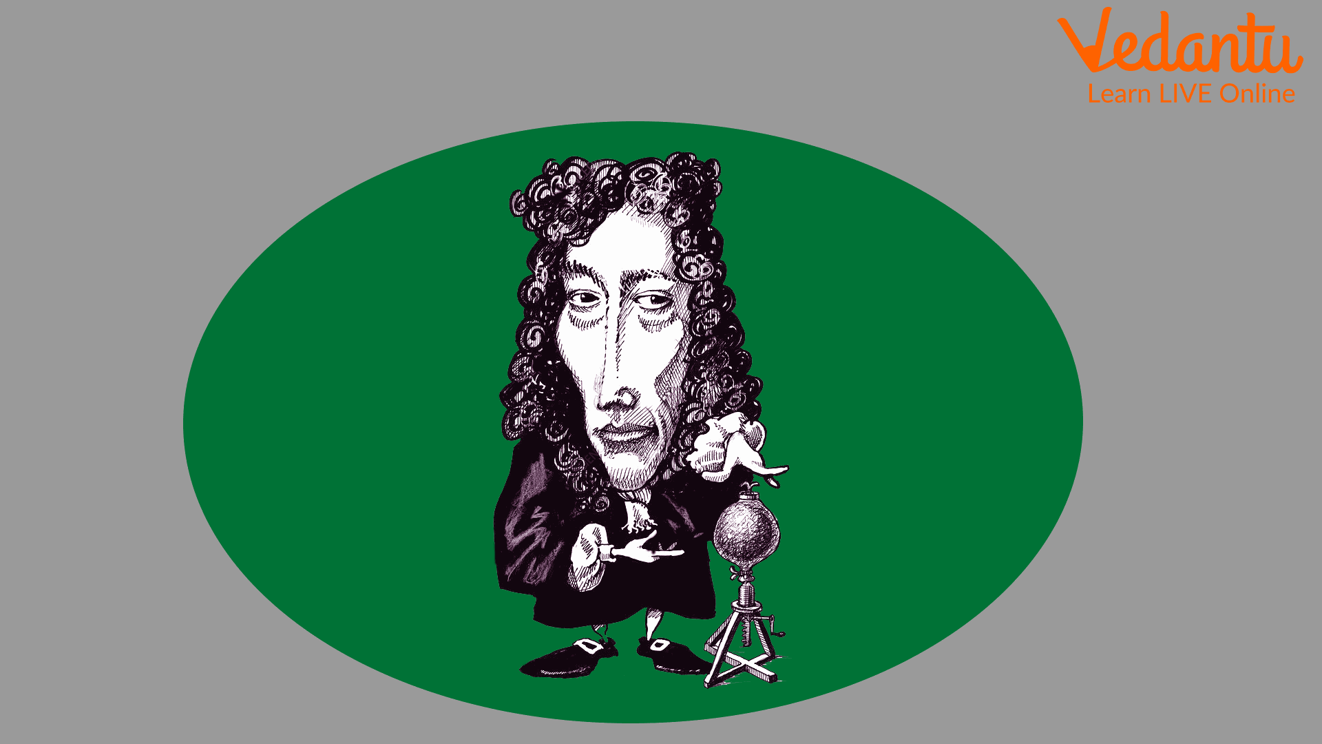 Robert Boyle with his vacuum pump