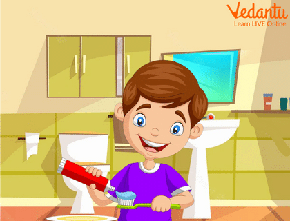 Kid Brushing his Teeth