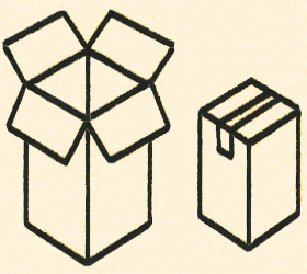 An open box and a closed box