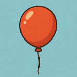 4. A big, red balloon floating high