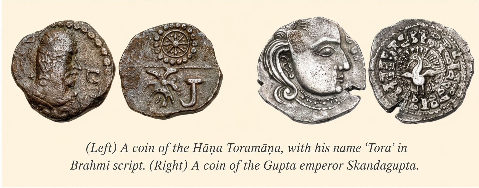 What details do you observe in these coins