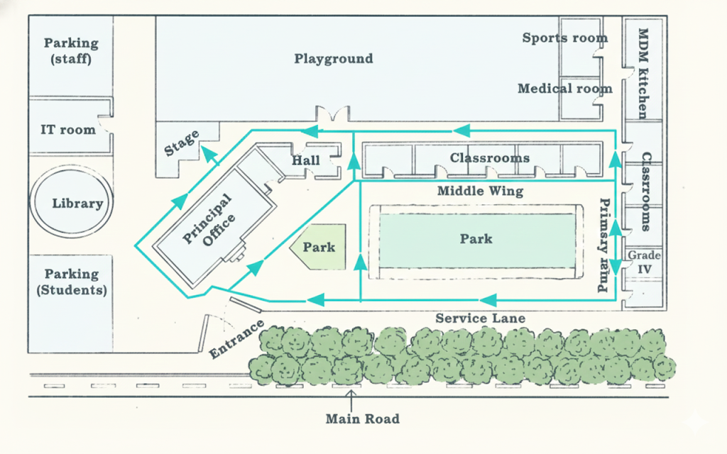 solutions of Trace the path from the Grade 4 classroom to the stage