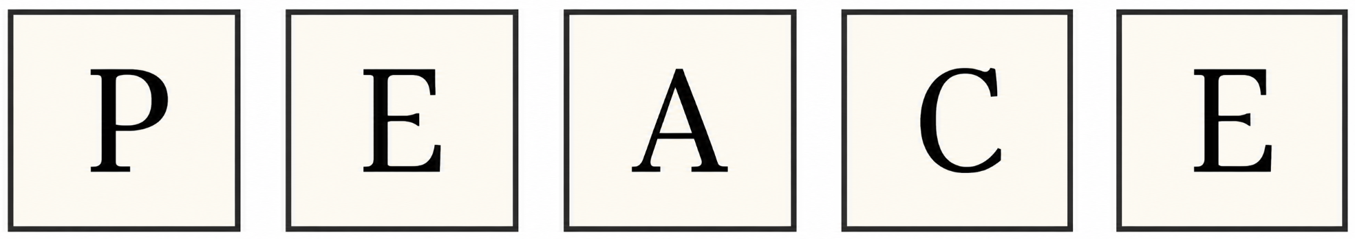 The letters of the word ‘PEACE’ are placed on cards. Leela draws a card without looking.png