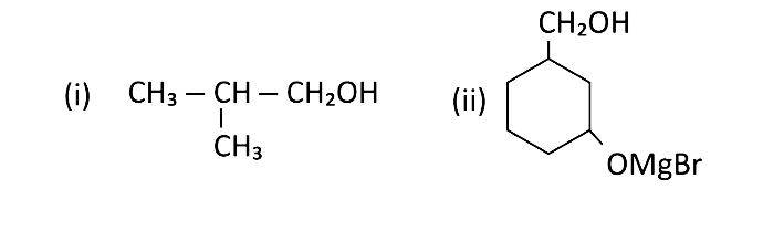 Reaction of the following compounds with methanol and Grenier reagent
