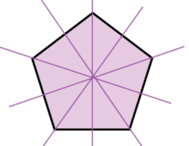 त्रिभुजाकार आकृति में सममित रेखाओं का अनुरेखण