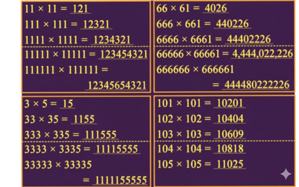 Observe the number of digits in the two numbers being multiplied and their product in each case. Is there any connection between the numbers being multiplied and the number of digits in their product?