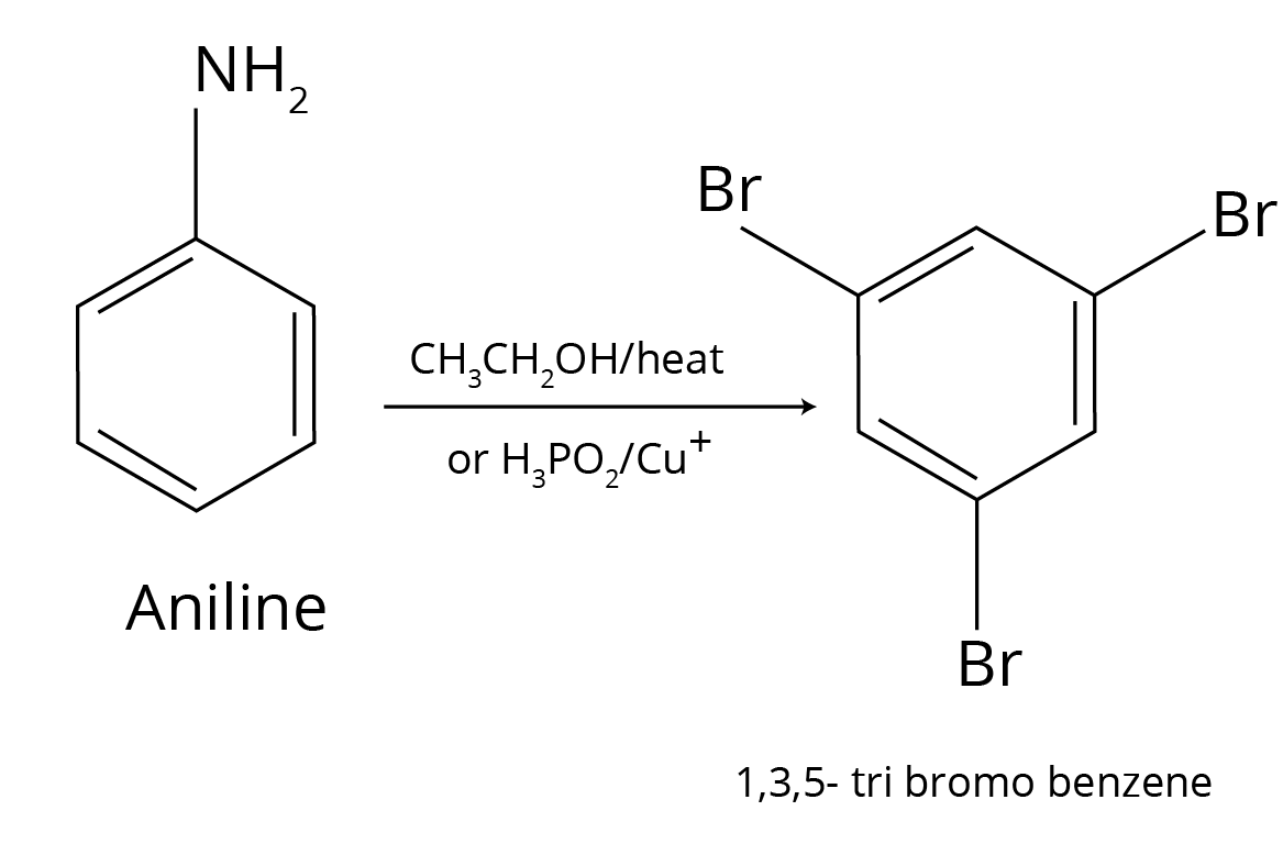 Aniline into 1, 3, 5- Tribromo benzene