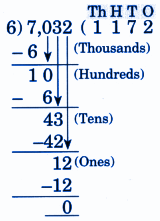 (a) 7,032 ÷ 6 solution