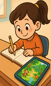 Class 1 English Reading Comprehension Worksheet: Homework or Games?