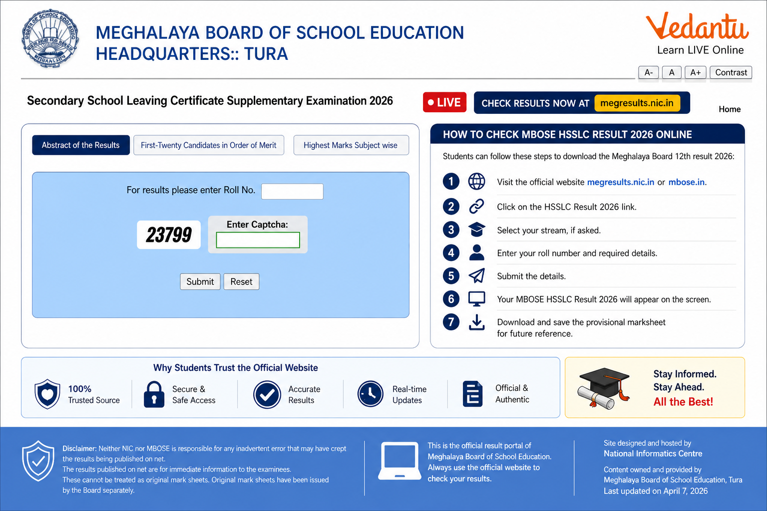 MBOSE HSSLC Result 2026