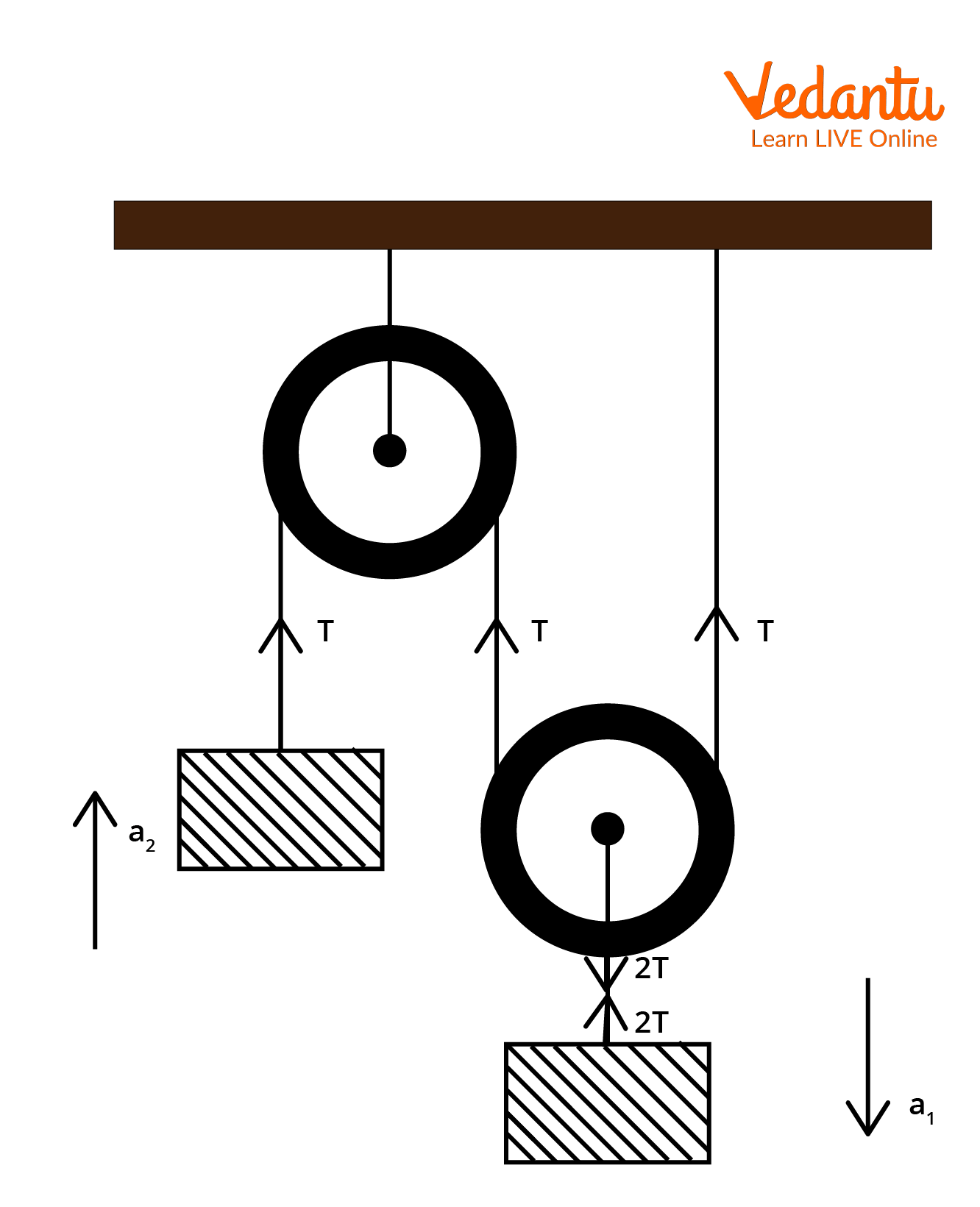 Image of a pulley system that consists of a fixed and movable pulley