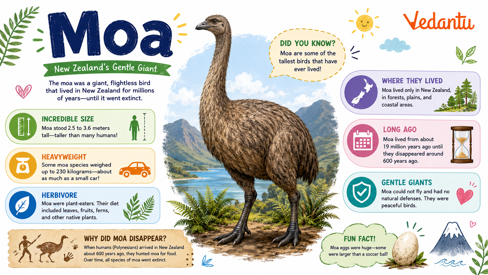 Moa giant flightless bird of New Zealand