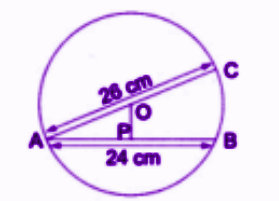 Let OP be the perpendicular distance from the centre to chord AB.png